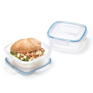 Starfrit LocknLock Easy Match Ensemble de contenants de rangement carrés, 2 x 750ml (25oz), transparent, avec couvercles