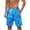 Blue, variant on Mens Shorts Elastic Waist with Pockets Casual Print Beach Pants, Fashion Lightweight Polyester for Spring Summer Outdoor & Daily Wear