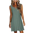 thumbnail image 1 of WILLBEST Chaussures Habillées Femme Women Robe de Plage Mode Rayée Sans Manches Dos Nu Camisole Plage Mini, 1 of 6