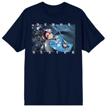 Demon Slayer Tanjiro Kamado and Sakonji Urokodaki Navy T-Shirt