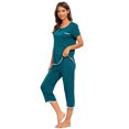 thumbnail image 2 of MINTLIMIT Ensembles de Pyjama Unis pour Femmes, Hauts à Manches Courtes et Pantalons Capri, 2 of 4