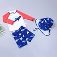 thumbnail image 2 of Gubotare Boys Kid Swimsuit Little Boys Rash Guard Set Long Sleeve Swim Set for Kid Boys Two Piece Bathing Suits with Swim Trunks Size 9-10 Years (Blue,9-10 Years), 2 of 8