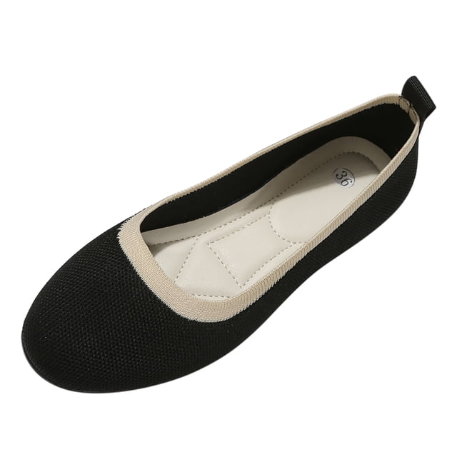 Kcodviy Spring and Summer Women's Womens Casual Slip on Shoes To Wear with Casual Dresses Casual Shoes Flat Lightweight Mesh Breathable Comfortable Color Contrast Simple Style