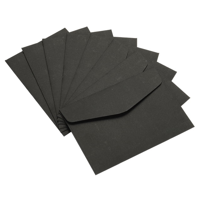 Unique Bargains Blank Small Items Storage Card Holder Mini Envelopes, Black 100 Pack