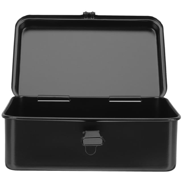 Minkissy Rust Resistance Small Hand Carry Toolbox Iron Black for Home Use 1Set