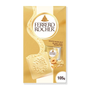 FERRERO ROCHER, 10 Individually Wrapped, Premium Hazelnut White Chocolate Squares