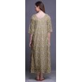 thumbnail image 3 of Bimba Robe de Nuit Maxi Brun Pâle à Motif Floral et Feuilles pour Femmes, Été, Imprimée, Très Grande, 3 of 5
