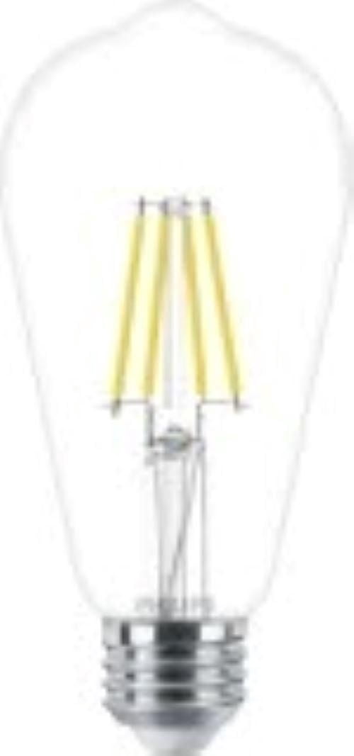 PHILIPS 4.5W (40W) ST19 Medium Base Soft White LED Light Bulbs Vintage - Clear Glass, 2 Pack