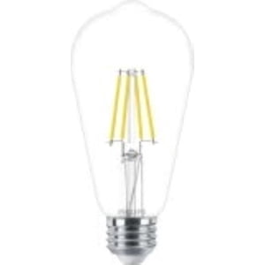 PHILIPS 4.5W (40W) ST19 Medium Base Soft White LED Light Bulbs Vintage - Clear Glass, 2 Pack