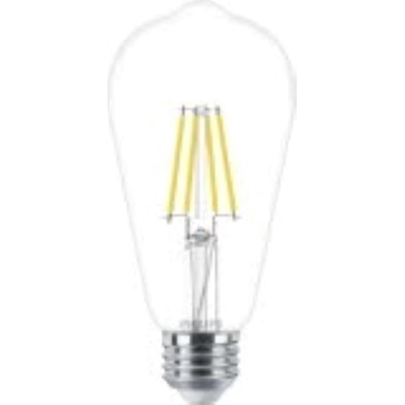 PHILIPS 4.5W (40W) ST19 Medium Base Soft White LED Light Bulbs Vintage - Clear Glass, 2 Pack