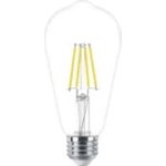 PHILIPS 4.5W (40W) ST19 Medium Base Soft White LED Light Bulbs Vintage - Clear Glass, 2 Pack