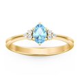 thumbnail image 2 of Birthstone Oval Ring with Shoulder Accents - Blue Topaz (December), 2 of 5