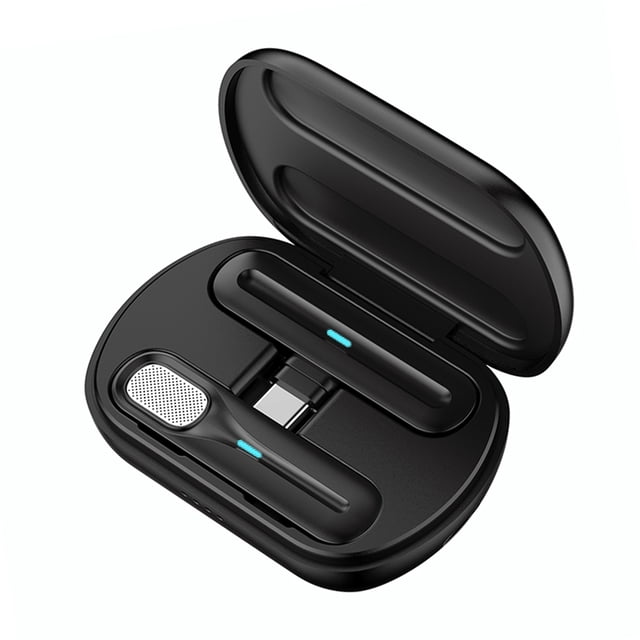 Tignapoo Microphone Cravate Sans Fil Compact 2,4 g avec Portée de 30 à 50 m pour Diffusion en Continu sur Mobile, Cours en Ligne et Entrevues en Plein Air, avec Port USB‐C et Étui de Chargement avec Batterie Intégrée