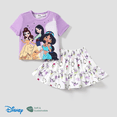 thumbnail image 1 of Disney Disney Princess Moana/Ariel 2pcs Toddler Girls Naia™ Character Print T-shirt with Pattern All-over with Ruffled Skirt Set, 1 of 6