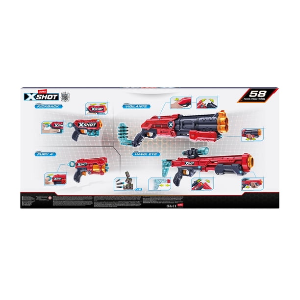 XSHOT Excel Ultimate Shootout Pack (4 Blasters 48 Darts, 6 Cans