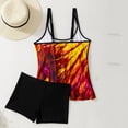 thumbnail image 4 of UPPADA Womens Plus Size Two Piece Tankini Swimsuits Twist Front High Waist V Neck Swimwear Floral Tummy Control Modest Bathing Suits with Bottom Crochet Bathing Suit Yellow,5xl, 4 of 7
