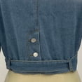 thumbnail image 2 of Veste en Denim pour Femmes Décontractée, Délavée, à Revers, avec Boutons et Poches, Courte, Manteau en Jean pour Dames, 2 of 6