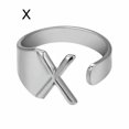 thumbnail image 1 of EIGTHTAIL Bague Ajustable Mode Initiale Alphabet Lettre A-Z Bagues pour Femmes Bijoux-Argent C, 1 of 9