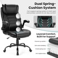 thumbnail image 2 of BeesClover Chaise de Bureau, Chaise de Bureau en Cuir Design Exécutif avec Coussin à Double Ressort, Soutien Ergonomique du Dos et du Soutien Lombaire, Appuie-Tête Réglable, Chaise de Bureau Inclinable pour Bureau à Domicile, 2 of 8