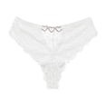 thumbnail image 1 of FAIWAD Strings en Dentelle pour Femmes, String en Maille Ajourée Patchwork, Culottes String Échancrées, Gousset en Coton, Culottes, 1 of 2