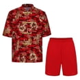 thumbnail image 1 of Hansber Garçons Coton Uniforme Tang Brodé Dragon Traditionnel Chinois Kung-Fu Tang Arts Martiaux Ensembles Rouge-g 150, 1 of 6