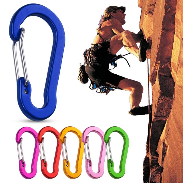 6Pcs Climbing Buckles Rustproof Smooth Edge Anti Fade Gourd Shape Aluminum High Hardness Bright Color Carabiners for Travel