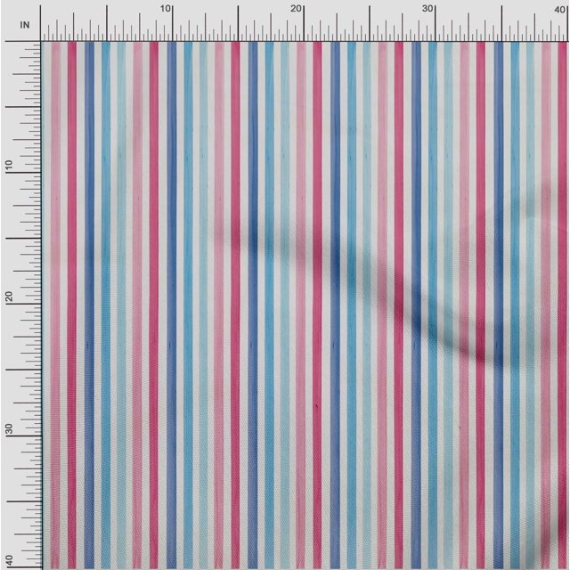 oneOone Silk Tabby Fabric Stripe Panel Print Fabric BTY 42 Inch Wide