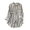 thumbnail image 2 of EQWLJWE Liquidation d'Été! Chemise Décontractée Mi-Longue à Rayures Verticales Multicolores pour Femmes, Manches Longues, 2 of 6