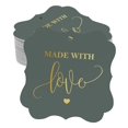 thumbnail image 1 of Inkdotpot Pack Of 100 Made With Love Wedding Paper Tags DIY Craft Bracket Shape Real Gold Foil Hang Tags, 1 of 7