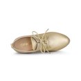 thumbnail image 4 of BLISSFUL STEP Women's Round Toe Platform Block High Heel Ankle Boots Gold (Size 8.5）, 4 of 6