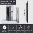 thumbnail image 3 of GZJCKJY Gel Pens, 6 Pcs 0.5mm Quick Dry Black Ink Pens Fine Point Smooth Writing Pens, Quick Dry No Smudge, Comfortable Grip Pen, Cute Office Supplies Gifts for Women, 3 of 8
