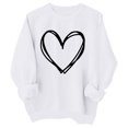 thumbnail image 1 of PMVFHDE Chandails de Printemps pour Filles 2025 Chandails de la Saint-Valentin pour Filles et Enfants Cœur Mignon Graphique Chandails de la Saint-Valentin Manches Longues Col Rond Hauts de Fête Blanc, 4-5 Ans, 1 of 2