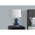 thumbnail image 2 of Monarch Specialties Lighting, 24"h, Table Lamp, Blue Glass, Ivory / Cream Shade, Contemporary, 2 of 4