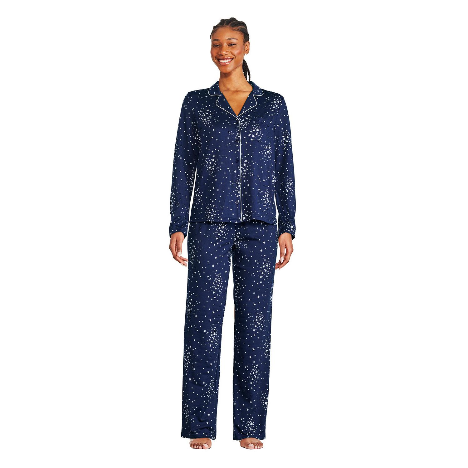 George Women's Notch Collar Pajama 2-Piece Set