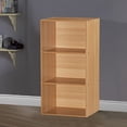 thumbnail image 2 of Hodedah 3 Shelf Home Organization Storage Bookcase Cabinets, Beech, 2 of 2