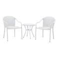 thumbnail image 1 of Bowery Hill Ensemble de Conversation en Osier / Rotin Côtier 3 Pcs Blanc, 1 of 5