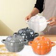 thumbnail image 1 of Sentmoon Soup Bowls Ceramic Bowl 1800ML Ceramic Soup Bowl with Lid Pumpkin Shape Large Soup Bowl for Home Use,for Serving Noodles, Stews, and Soups, Stylish and Functional Kitchen Tableware, 1 of 7
