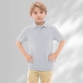 thumbnail image 1 of Chandail Polo pour Garçons, Polo Gris pour Garçons, Chemises à Manches Courtes pour Enfants, Chemises de Collation des Grades, Blouse Décontractée, Hauts, Chandail, Tenue pour Garçons 8-9 Ans, 1 of 4