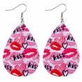 thumbnail image 1 of PVCS Boucles d'Oreilles de la Saint-Valentin Cœur Amour Lèvres Rouges Boucles d'Oreilles Imprimées Double Face, 1 of 2