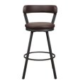 thumbnail image 4 of Lexicon Appert Chaise Pivotante en Métal Hauteur Pub en Argent Chiné/brun (Ensemble de 2), 4 of 8