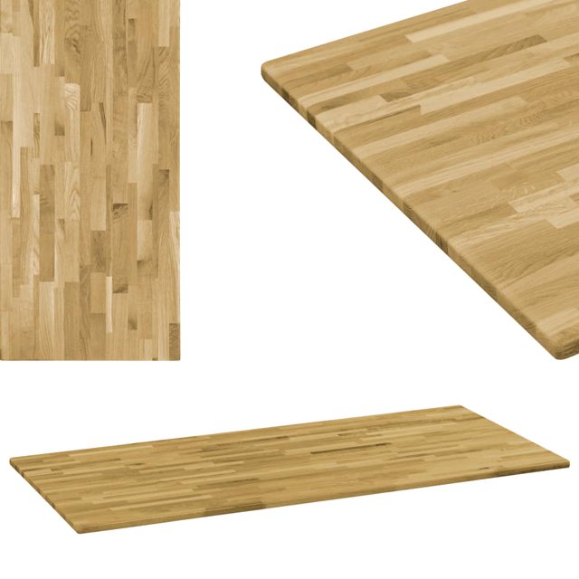 vidaXL Table Top Solid Oak Wood Rectangular 23 mm 120x60 cm