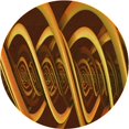 thumbnail image 1 of Ahgly Company Machine Washable Indoor Round Transitional Sedona Brown Area Rugs, 5' Round, 1 of 7