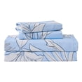 thumbnail image 1 of Gogreen 4PC Deep Pocket Queen Sheet Set Fit 16", Breathable Microfiber Soft Queen Size Sheet Set, Hotel Style Bed Sheet Set, Gift for Women, Men - Blue Leaves, 1 of 24