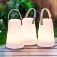thumbnail image 3 of Linen Chest Cone Shaped Lantern with Handle - White / Gold, 3 of 5