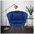 thumbnail image 2 of Heavenly Collection- Fauteuil d'Appoint Velours pour Salon Chambre Coiffeuse|. Bleu| Style Glamour| ENSEMBLE DE 2, 2 of 5