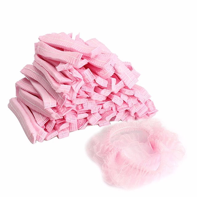 100Pcs Disposable Non-Woven Dust Net Caps Food Hygiene Hair Catering Kitchen Hat