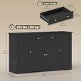thumbnail image 3 of HOMCOM 54" Sideboard Buffet Cabinet, Farmhouse Kitchen Cabinet, Black, 3 of 10