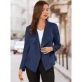 thumbnail image 2 of INSPIRE CHIC Veste en Faux Suède pour Femmes, Cardigan Ouvert à Revers Drapé, 2 of 6