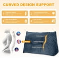 thumbnail image 2 of SUSUZI Velvet Soft Triangular Wedge Headboard Pillow – Queen Size 59"x20"x8" Reading Pillow Lumbar Support Cushion with Side Pockets, Machine Washable, 2 of 9