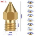 thumbnail image 3 of Ruiboury 3D Printer Nozzle Brass Extrude Head Mini Portable Brass Nozzle Firm Printer Thread, 0.4mm/1.75mm, 3 of 9